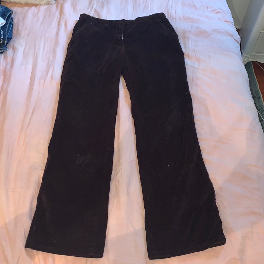 Brown corduroy slightly flared pants